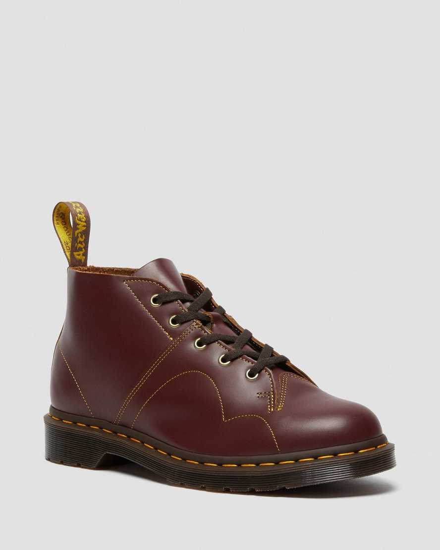 Dr. Martens Church Vintage Miesten Nahkasaappaat - Viininpunainen Nilkkurit [247-ENRXCY]